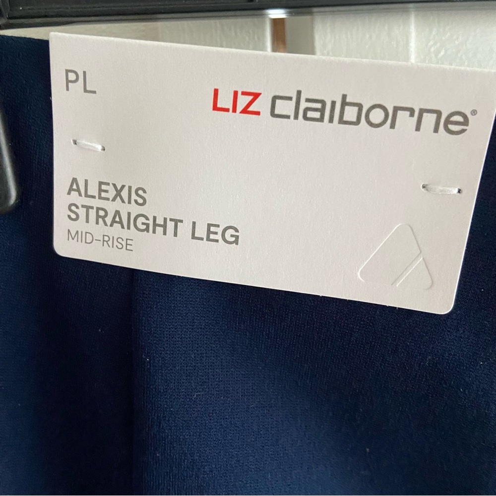 NWT Liz Claiborne Navy Blue Alexis Straight Leg Ponte Pants, PL - Picture 6 of 6